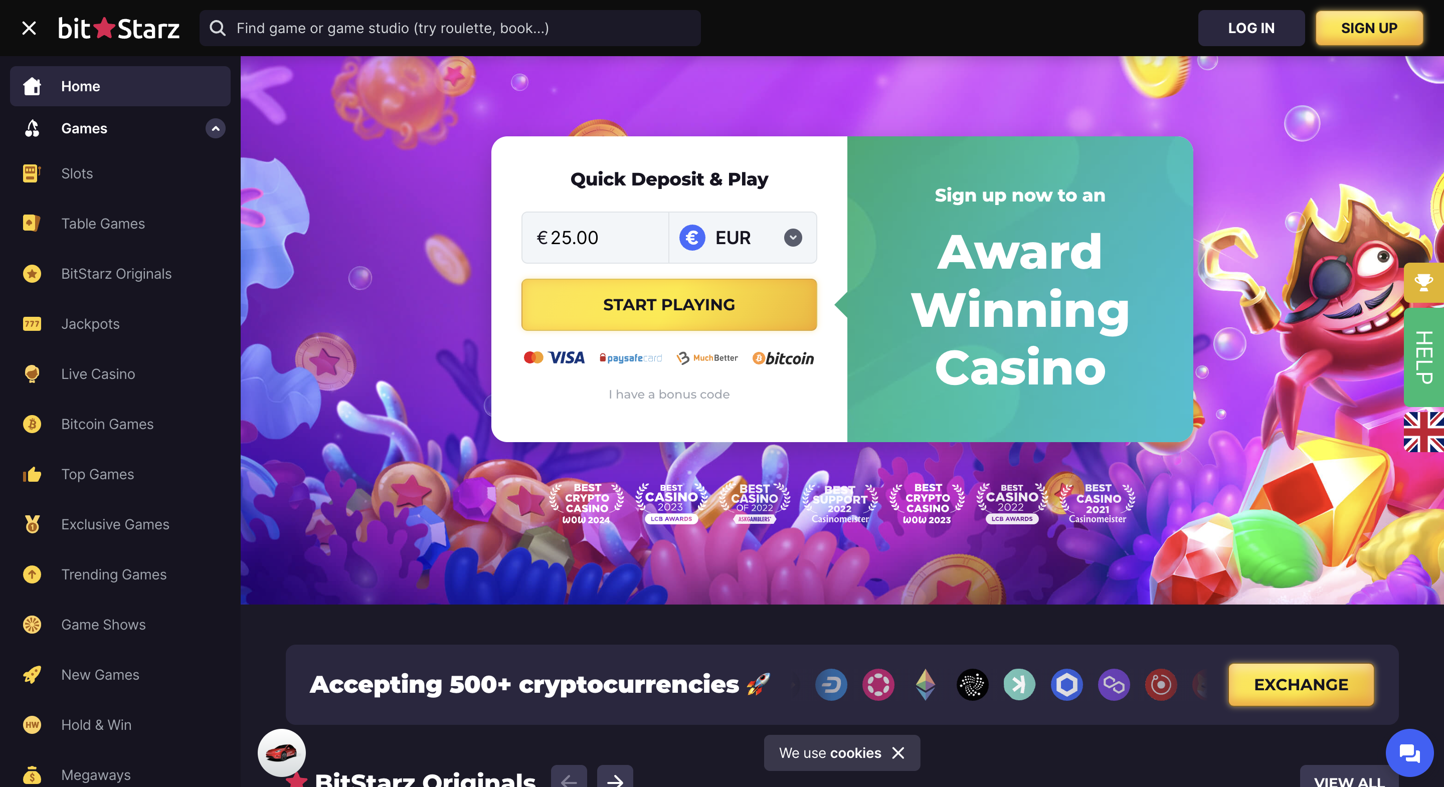 BitStarz casino screenshot
